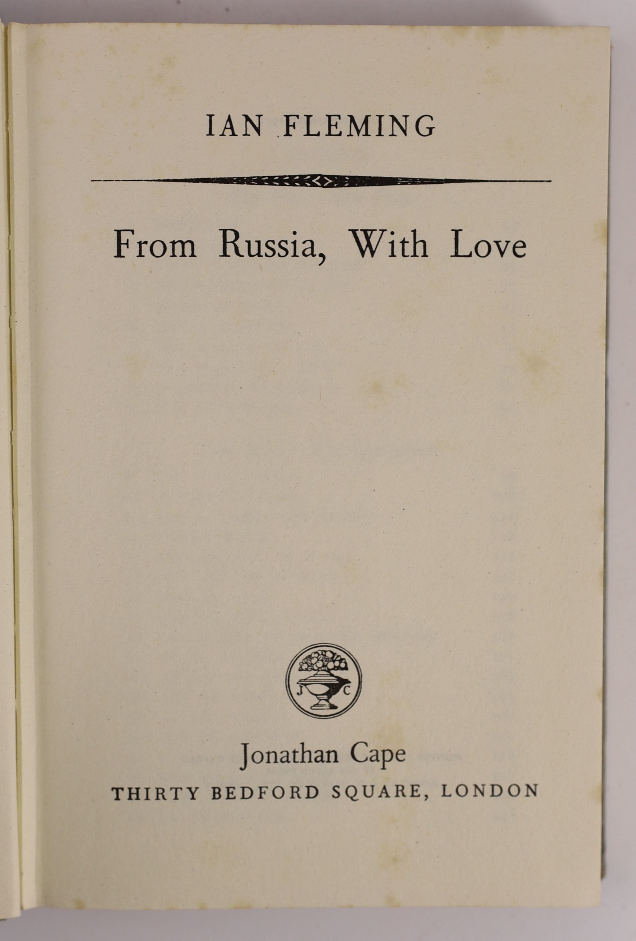 Fleming, Ian - 3 works:- From Russia with Love, 8vo, cloth, 1957; For Your Eyes Only, with facsimile d/j, 1960 and The Golden Gun, with facsimile d/j, 1965